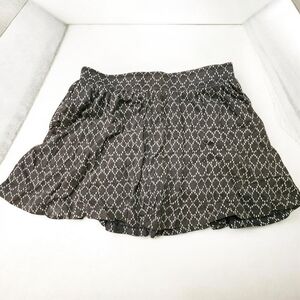 Girl Black Patterned Flared Skirt